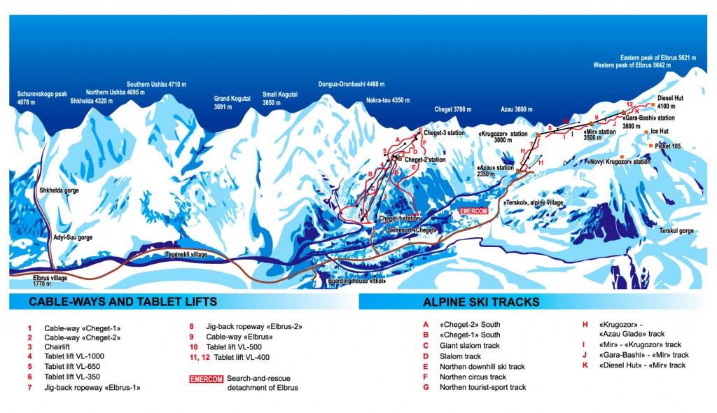 Elbrus mapa